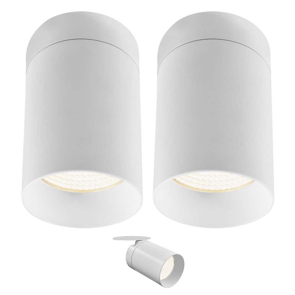 3 in. 15-Watt Color Selectable Integrated LED Cylinder Downlight Flush Mount 5CCT Dimmable 1000LM ETL White 2-Pack price history on PriceWatchPro