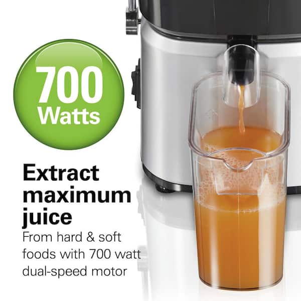 Hamilton Beach 700-Watt 30 oz. Black and Stainless Steel Centrifugal Juice  Extractor with Whole Fruit Feed Tube 67840 - The Home Depot