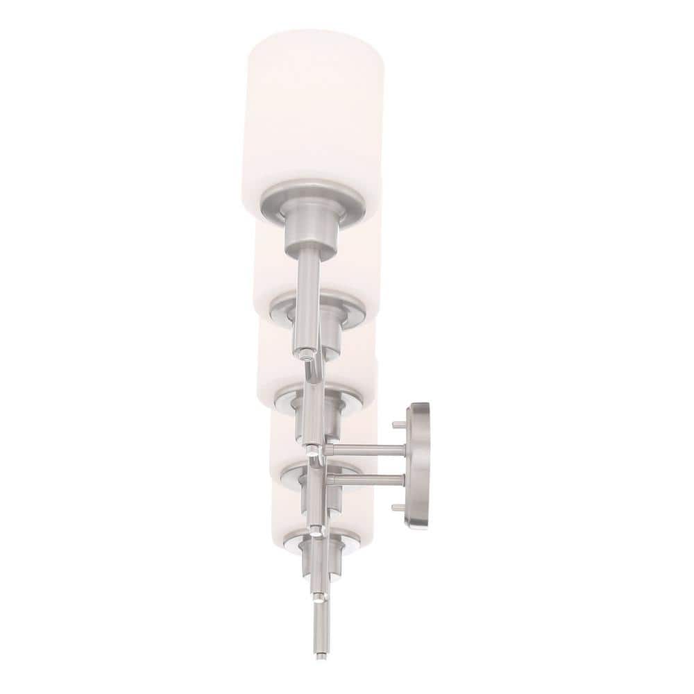 Aubrey 5-Light Satin Nickel Vanity Light with Frosted Glass Shades