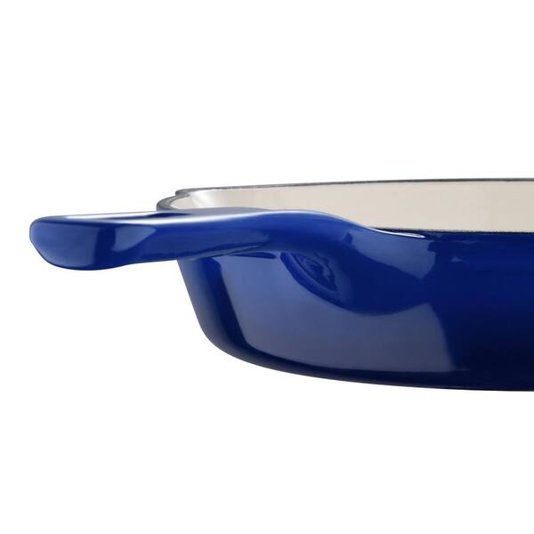 MasterPRO Gastro Diamond Collection 5.2 qt. Cast Aluminum Everyday Pan with Tempered Glass Lid, Blue