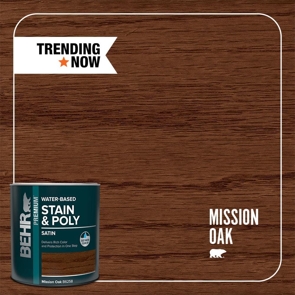1 qt. #TIS-358 Mission Oak Satin Semi-Transparent Water-Based Interior Stai