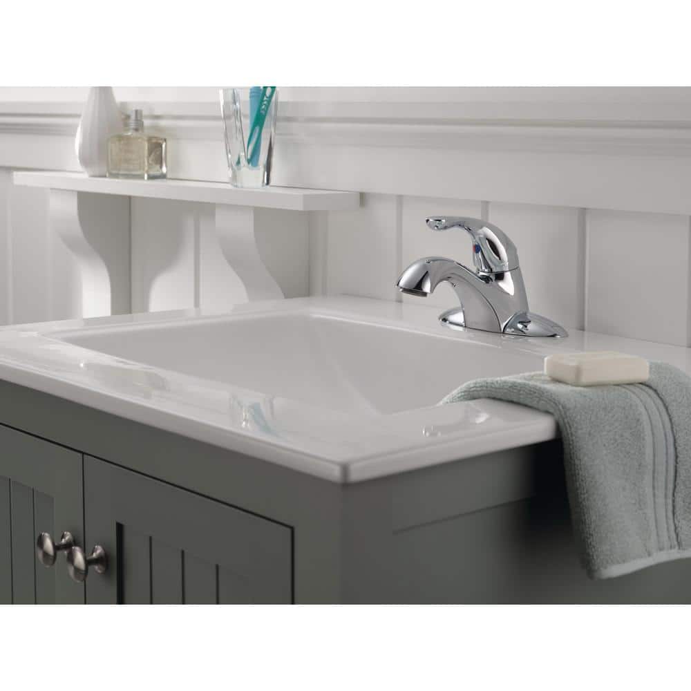 Chrome Modern Single Handle Centerset Bathroom Faucet