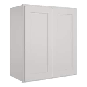 27 in. W x 12 in. D x 42 in. H in Shaker Dove Plywood Ready to Assemble Wall Cabinet 2-Doors 3-Shelves Kitchen Cabinet