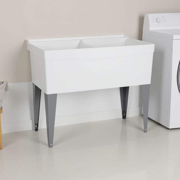 Utilatub 40 in. x 24 in. x 33 in. Thermoplastic Floor Mount Utility Tub in White