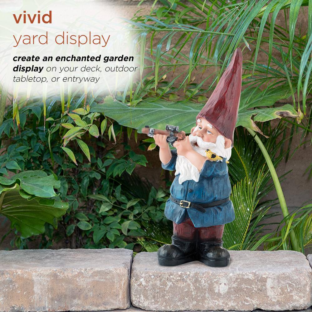 Multicolor Polyresin Animated Garden Gnome Lawn Decoration