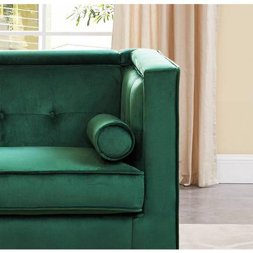 HOMESTOCK 83.5 in. Velvet Square Arm Rectangle Sofa for