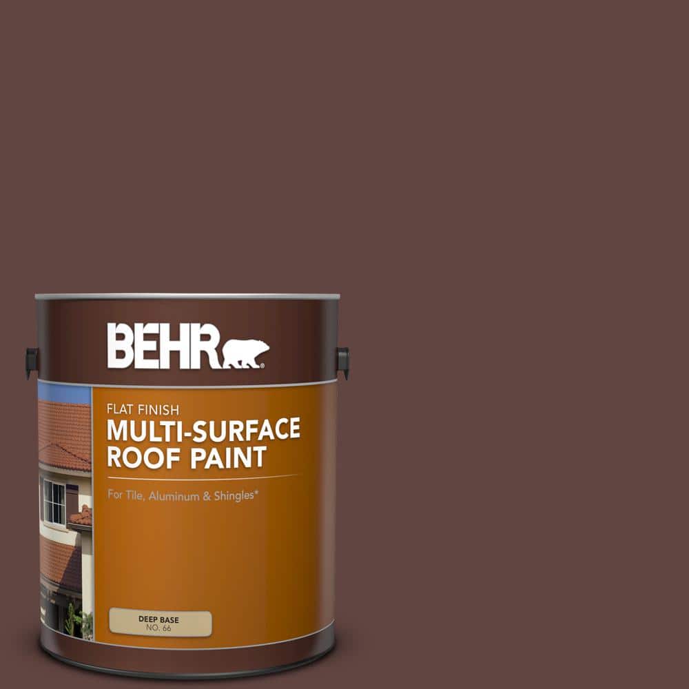 1 gal. #PPU3-20 Cinnabark Flat Multi-Surface Exterior Roof Paint