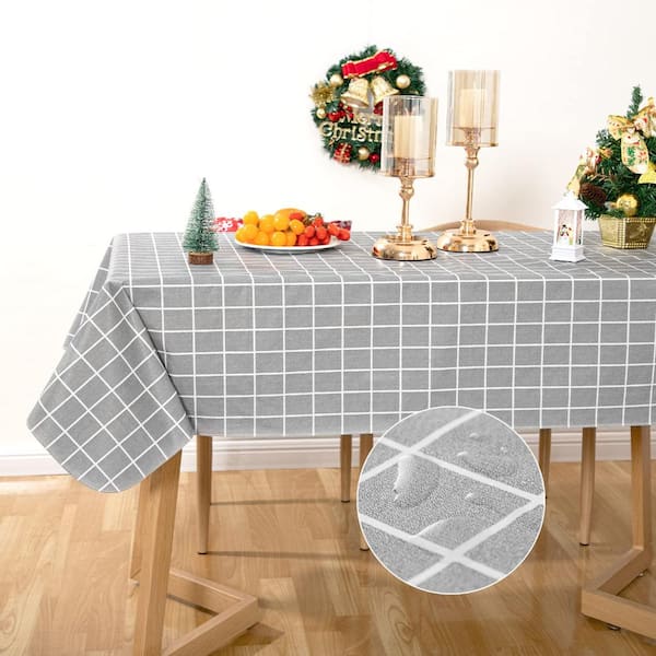 Spring Tablecloth Plastic 52x70 inch Vinyl Tablecloth with Flannel Backing Oilcloth 100% Waterproof Tablecloth