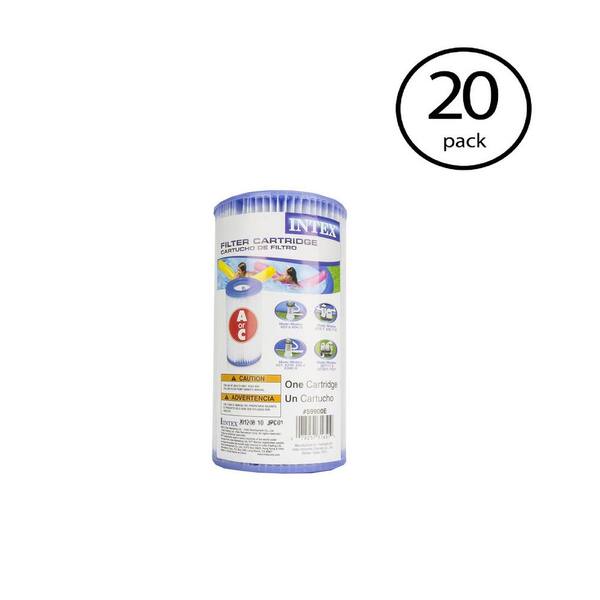 Intex 4.25 in. Swimming Pool Easy Set Type A Replacement Filter Pump Cartridge (20-Pack)