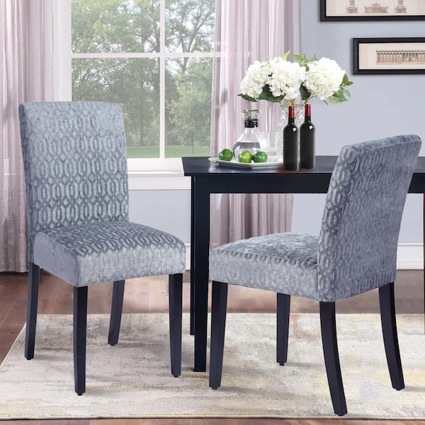 Homy Casa Lowe Dark Grey Upholstered Dining Chairs(Set of 2)