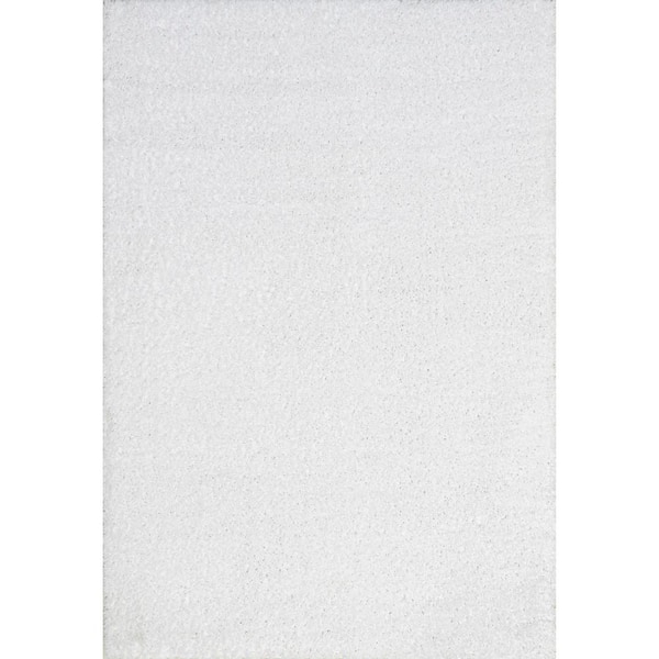 Gynel Cloudy Shag Snow White 7 ft. x 9 ft. Area Rug