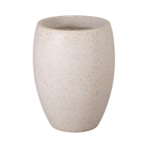 17 in. L x 21 in. H Yellow Terrazzo Round Planter