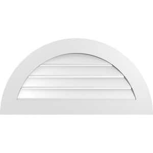 36 in. x 18 in. Half Round Surface Mount PVC Gable Vent: Functional with Standard Frame