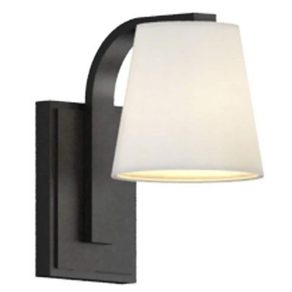 Progress Lighting Blanid 9.5 in. 1-Light Matte Black Contemporary Wall Sconce with Clear Glass Shade