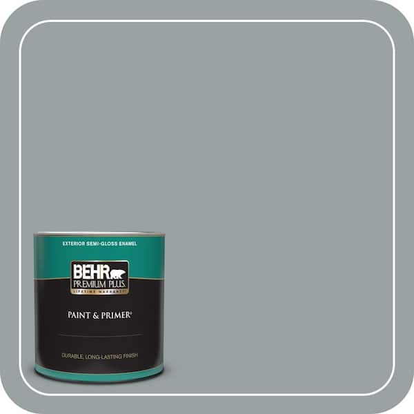 BEHR PREMIUM PLUS 1 qt. Home Decorators Collection #HDC-SM16-02 Grey River Rock Semi-Gloss Enamel Exterior Paint & Primer