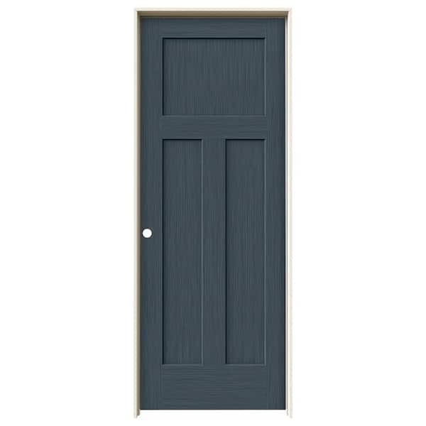 JELD-WEN 32 in. x 80 in. Craftsman Denim Stain Right-Hand Solid Core Molded Composite MDF Single Prehung Interior Door
