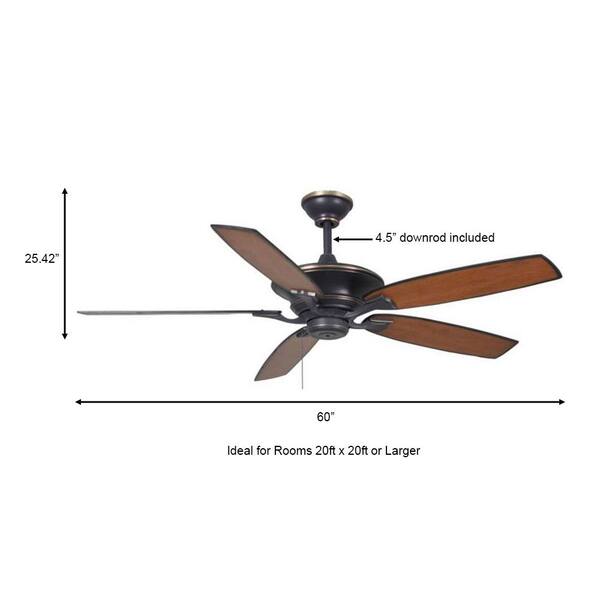 Indoor Tarnished Bronze Ceiling Fan 