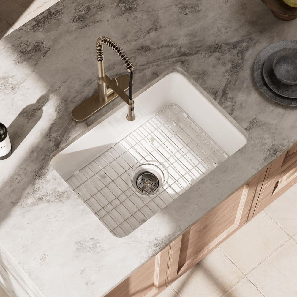 Ｓ (ㅅ´ ˘ `) Los Flexi 27 in. White Undermount Kitchen Sink, Drop-in and