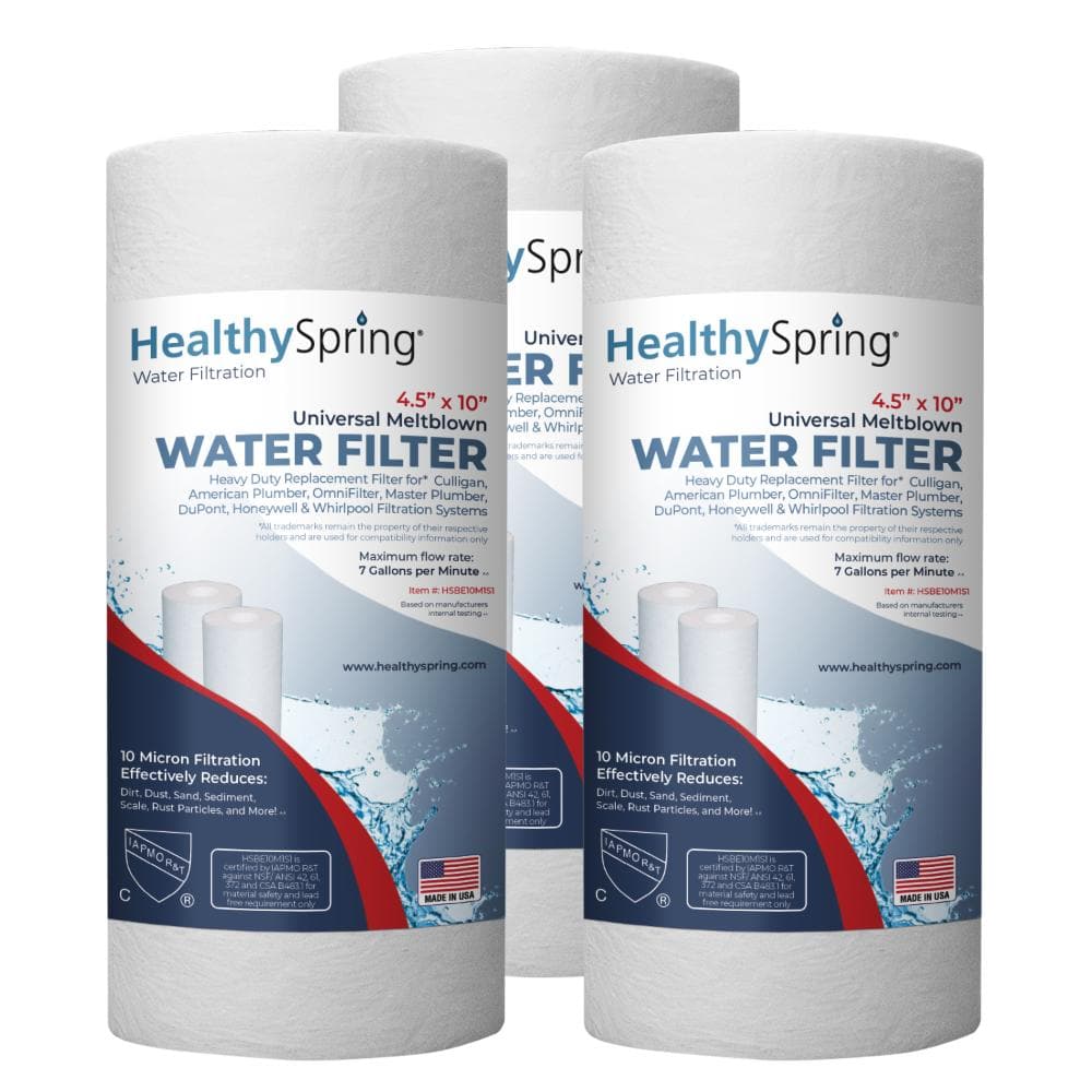 "Universal Water Filter Replacement Cartridge Meltblown 1-micron 4.5"" x 9.875"" 3-Pack" price history on PriceWatchPro