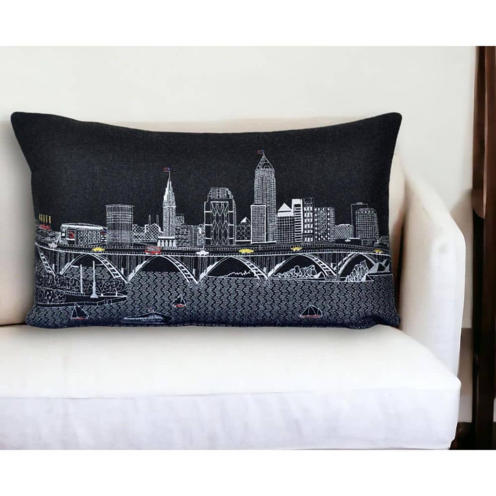 Black, Gray, White Solid Polyester 14 in. x 24 in. Throw Pillow price history on PriceWatchPro