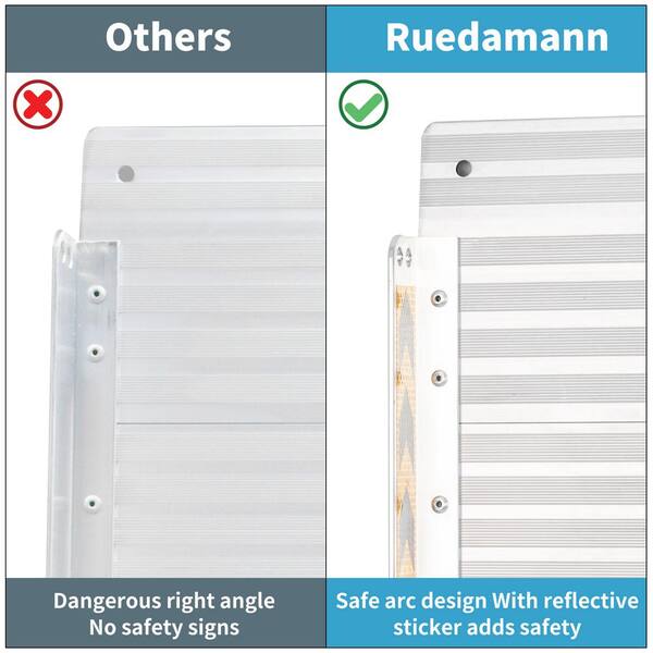 Karl home 2 ft. Aluminum Folding Wheelchair Ramp for Scooter Steps Home Stairs Doorways K1G33006536