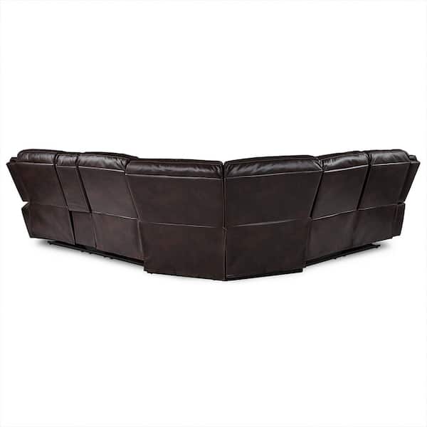 Lazzara Austin 118 in. Straight Arm 3-piece Faux Leather Reclining