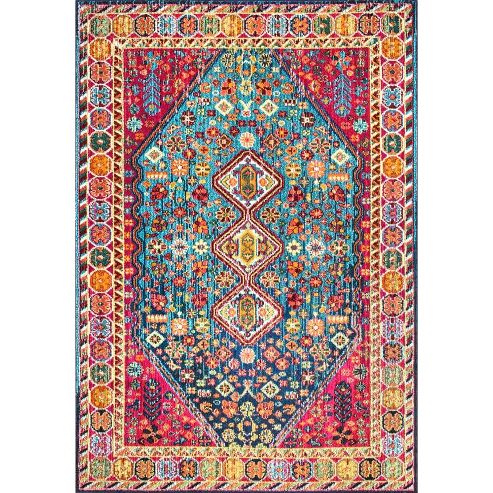 Erline Multicolor Synthetic Bohemian Area Rug 5' 3" x 7' 7"