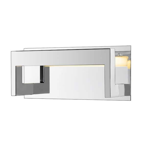 Unbranded Linc 7.5-Watt 1-Light Chrome Integrated LED Wall Sconce Light with Frosted Acrylic Shade