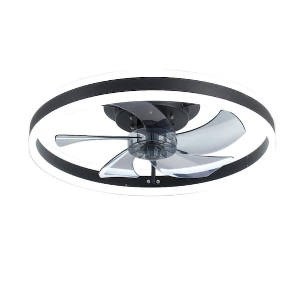 matrix decor 19.74 in. LED Indoor Black Flush Mount Ceiling Fan with Light, Remote, 3-Light Color Variations, and Reversible Motor
