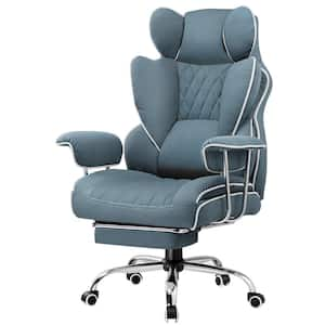 Fabric Gaming Chair with Pocket Spring Lumbar Support Height Adjustable Ergonomic Comfortable Wide Computer Chair,Blue