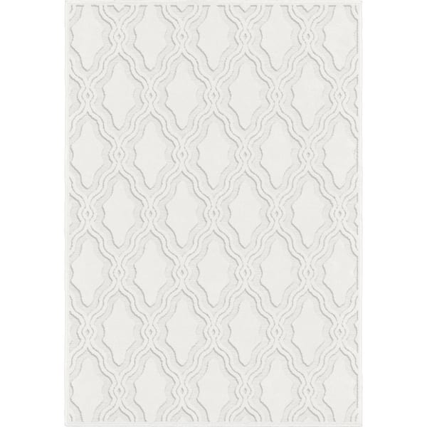 My Texas House Cotton Blossom Off-White 5 ft. x 8 ft. Indoor/Outdoor Area Rug