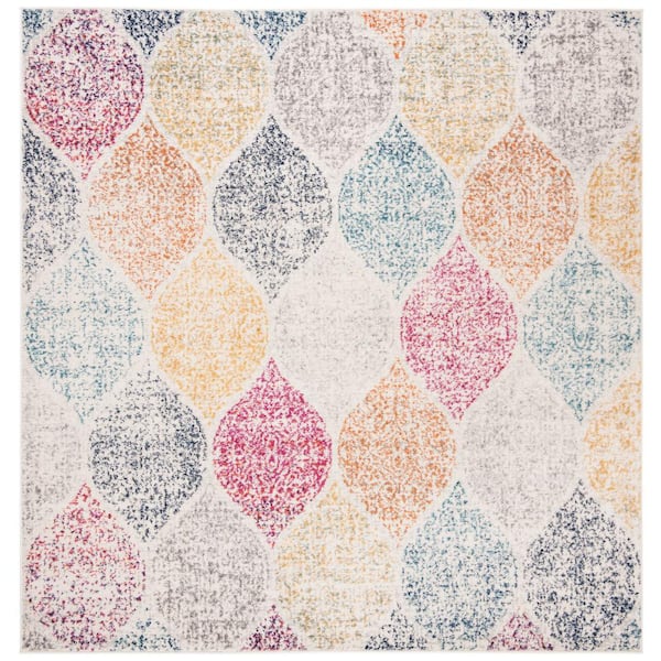 Madison Cream/Yellow 7 ft. x 7 ft. Square Medallion Area Rug