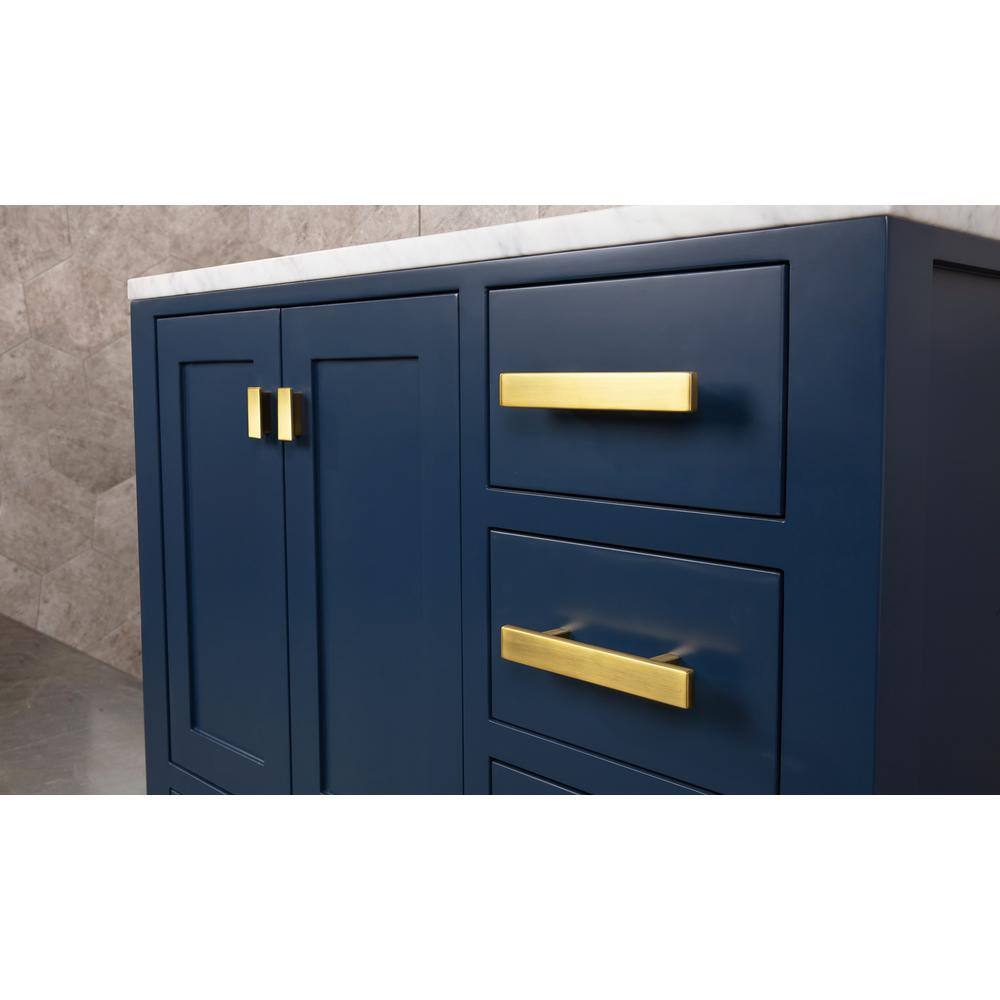 Madison Monarch Blue Single Bathroom Vanity with Marble Top