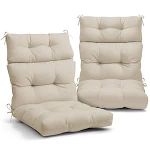 46 in. L x 22 in. W x 4 in. H Outdoor/Indoor High Back Patio Chair Cushion, Set of 2, Beige