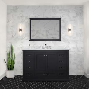Dukes 48 in. W x 22 in. D Espresso Single Bath Vanity without Top and 46 in. Mirror