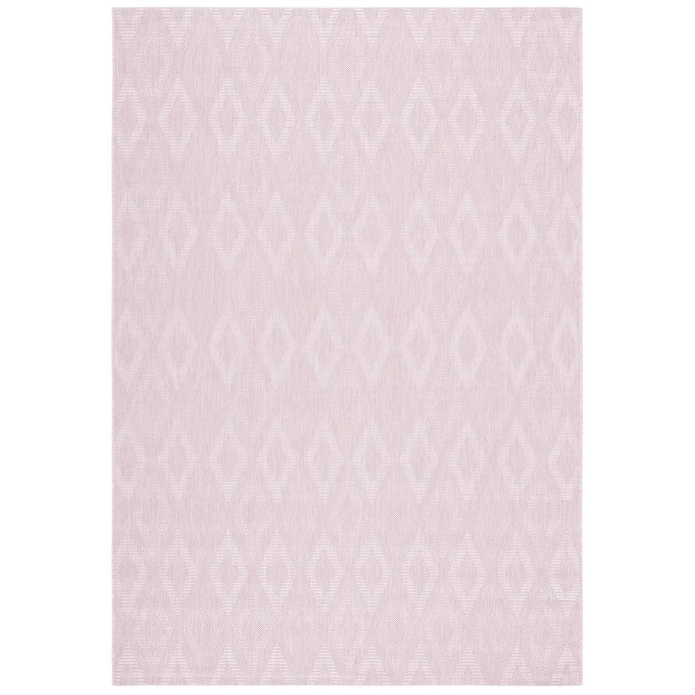 SAFAVIEH Courtyard Pink 5 ft. x 8 ft. Solid Diamond Indoor/Outdoor Patio  Area Rug