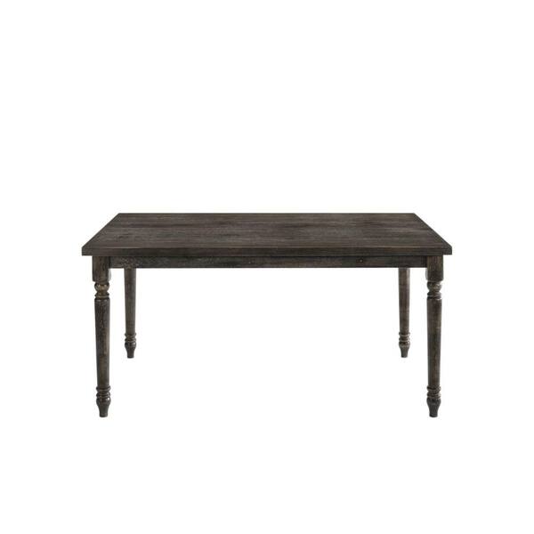 Benjara 60 In L Rectangle Gray Rustic Style Wooden Dining Table With Rectangular Top And Turned Legs Seat 6 Bm214963 - 60’S Style Home Decor