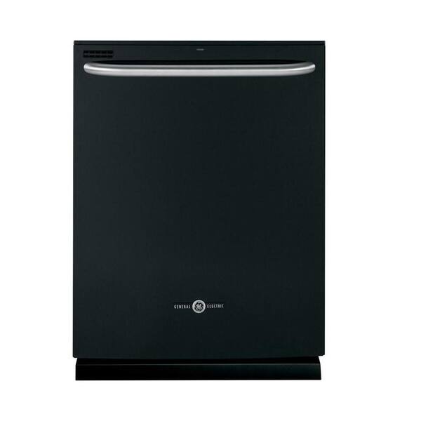 GE Top Control Built-In Tall Tub Dishwasher in Black with Stainless Steel Tub and Steam Prewash