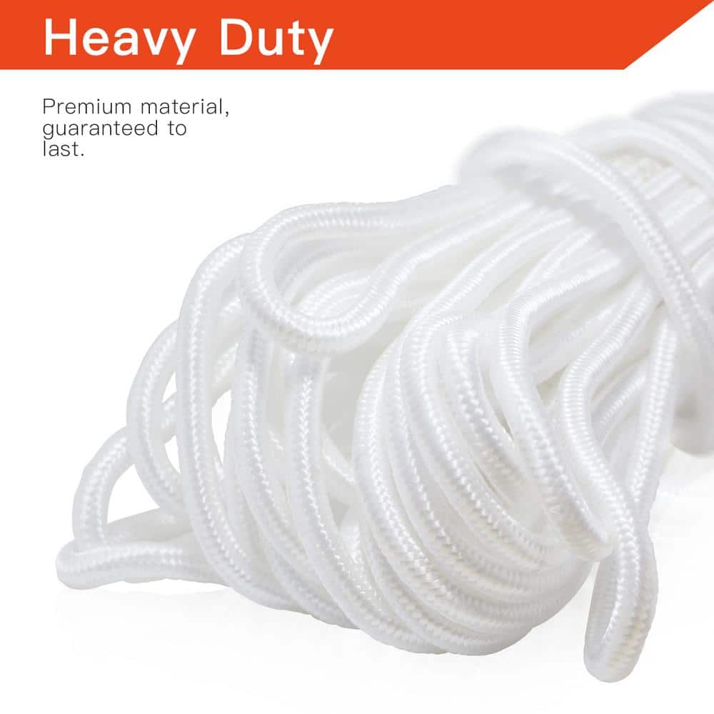 Anley 50 Foot White Nylon Clothesline Rope for Camping and Hiking