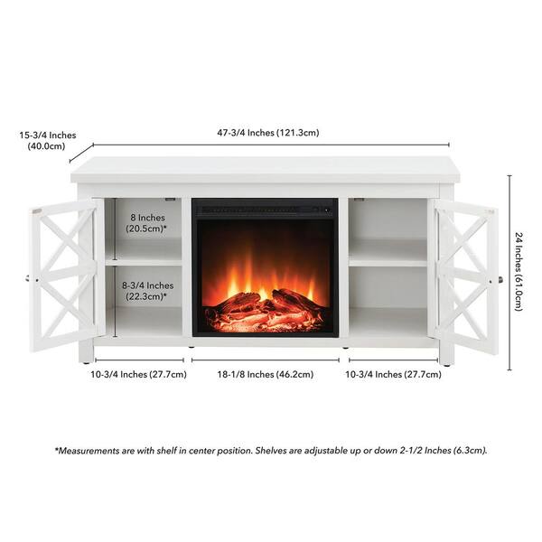 Meyer Cross Colton 47 75 In White Tv, Free Standing Bookcases Next To Fireplace Inserts
