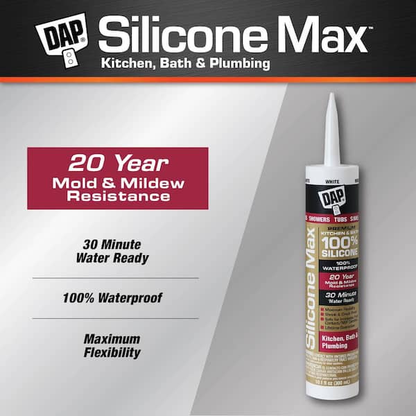 Silicone Max 10.1 oz. Clear Premium Kitchen and Bath Silicone Sealant