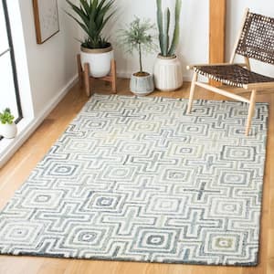Marquee Ivory/Blue 6 ft. x 9 ft. Geometric Area Rug