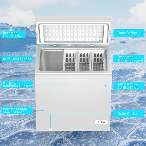 32 in. W 7.0 cu. ft. Manual Defrost Chest Freezer with Adjustable Temperature Controls in White Garage Ready