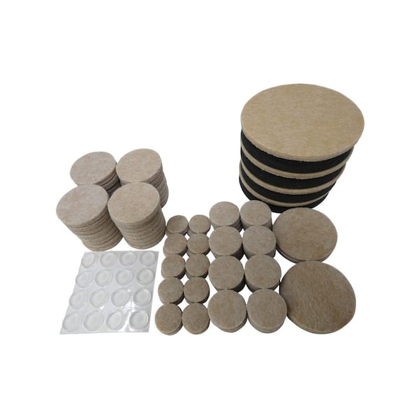 Everbilt Assorted Self-Adhesive Round Furniture Sliders, Felt Pads for Hard Floors and Surface Bumpers Value Pack (108-Piece)