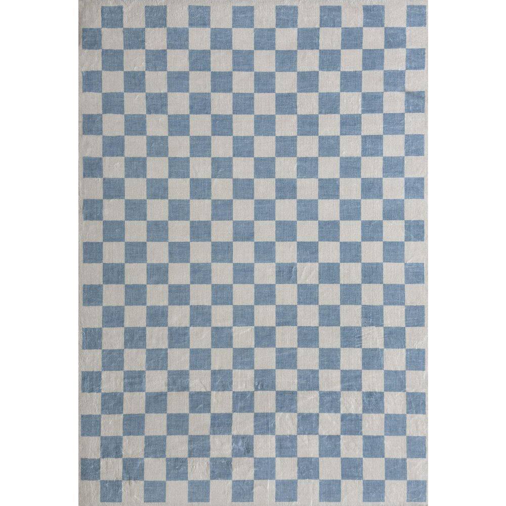 8 ft. x 11 ft. Blue Metro Checkered Harbor Non-Toxic, Child and Pet Safe-Indoor for Kids, Area Rug price history on PriceWatchPro