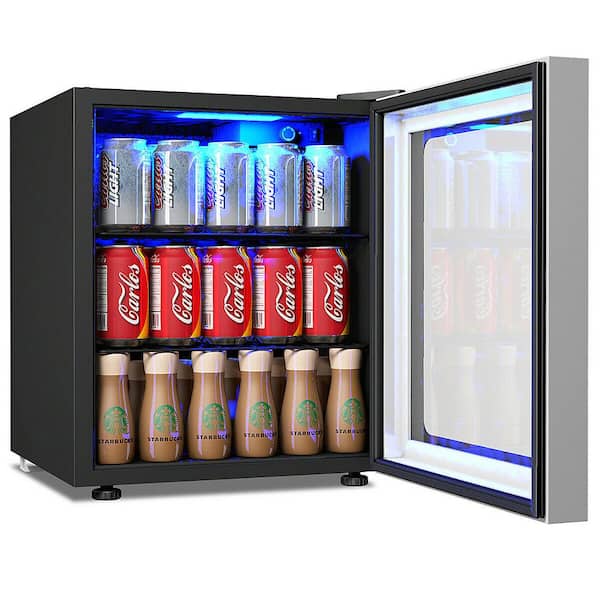 60 Can Beverage Refrigerator Beer Wine Soda Drink Cooler Mini Fridge Glass Door