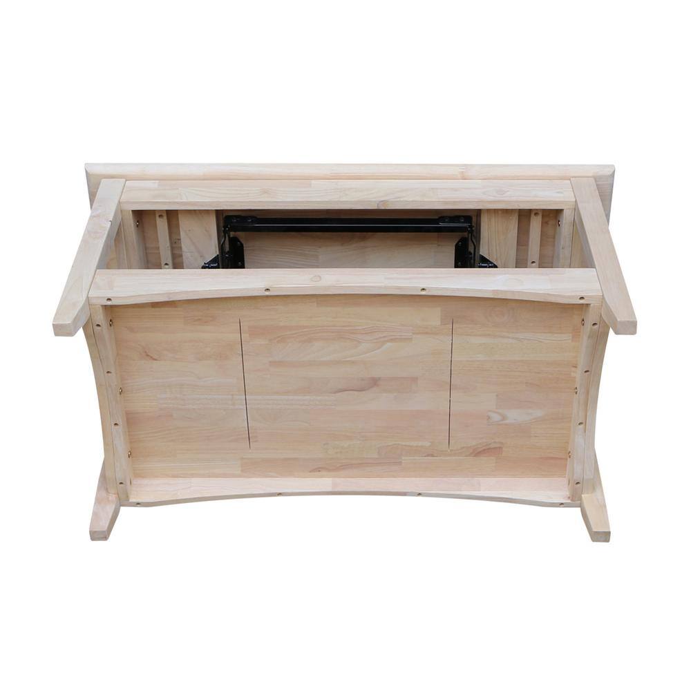 Solid Parawood Bombay Tall Lift-Top Coffee Table in Natural Finish