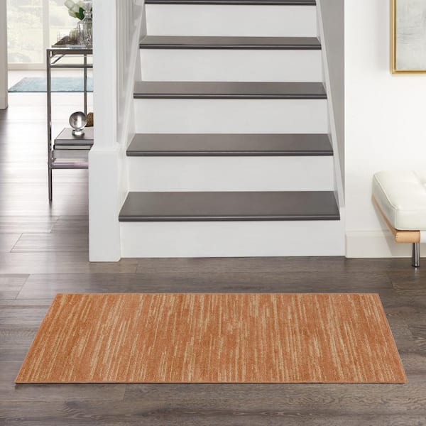 Essentials doormat 2 ft. x 4 ft. Rust Abstract Contemporary Indoor/Outdoor Area Rug