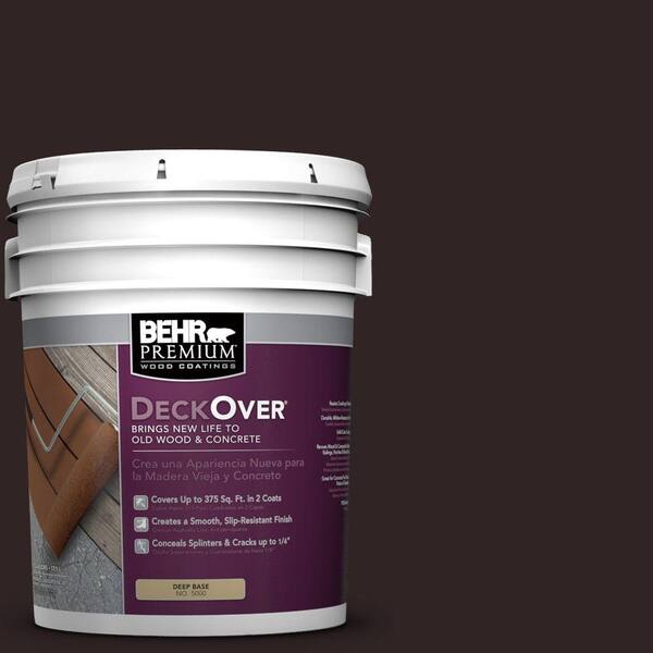 BEHR Premium DeckOver 5 gal. #SC-104 Cordovan Brown Solid Color Exterior Wood and Concrete Coating
