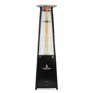 92 in. 56,000 BTU Hammered Black Pyramid Flame Liquid Propane Patio Heater